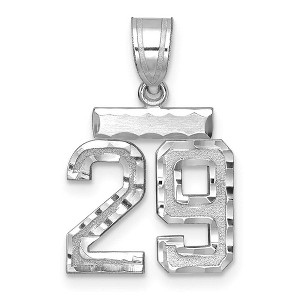 Black Bow Jewelry 14k White Gold, Varsity Collection, Small D/C Pendant, Number 29 - 1 of 3