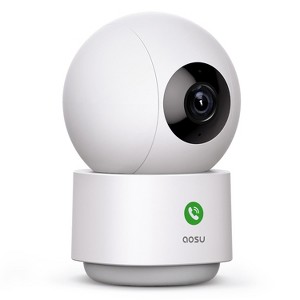 aosu 2K QHD Wi-Fi® Indoor Smart Security Camera and Monitor with 360° PTZ and Smart Motion Tracking in White - 1 of 4