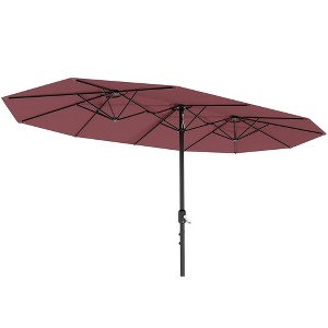 13FT Outdoor Umbrellas for Patio, Double-Sided Rectangular Patio Umbrella with Fade Resistant Canopy for Deck Pool Garden Backyard - 1 of 4