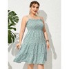 LXT-Women's Plus Size  Square Neck Ruffle A Line Beach Sundress - 3 of 3