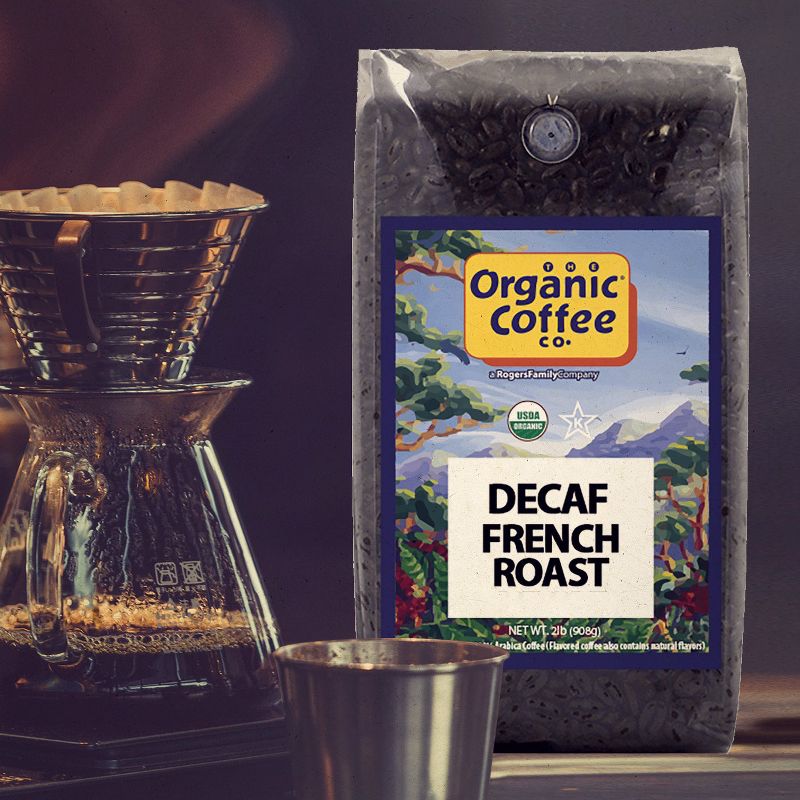 Organic Coffee Co., DECAF French Roast, 2lb (32oz) Whole Bean, Swiss Water Processed Decaffeinated Coffee, 5 of 6