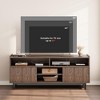 Whizmax Wood TV Stand, Boho Entertainment Center with Storage and Fluted Sliding Doors for Living Room Bedroom - 4 of 4