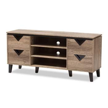 Beacon Modern and Contemporary Wood TV Stand for TVs up to 55" Light Brown - Baxton Studio