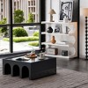 Alilang 36.00 Inch Modern White Open Shelf Unit with Curved Side Design and 4-Tier Storage - White - 2 of 4