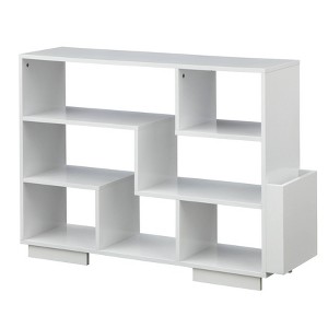 30" Leon Mid-Century Bookcase White - Angelo:HOME: Fixed & Open Back, MDF Cube Storage - 1 of 4
