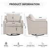 Teddy Fabric 360° Swivel Accent Chair with Rivets Detail for Living Room and Bedroom - 2 of 4
