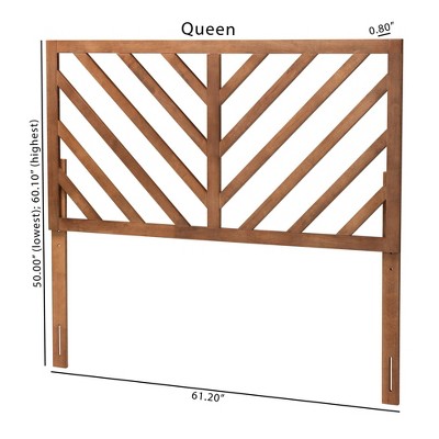 Belisma Queen Ash Walnut Wood Chevron Headboard