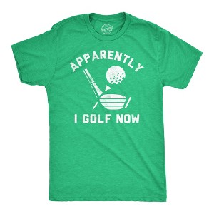 Mens Funny T Shirts Apparently I Golf Now Sarcastic Golfing Graphic Novelty Tee For Men - Crazy Dog Men's T Shirt - 1 of 4