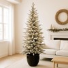 3FT Pre-lit Artificial Snow Frosted Mini Tabletop Christmas Tree with Warm White Lights & PE Branch Tips for Holiday Decoration - 2 of 4