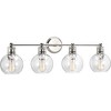 Progress Lighting Hansford 4-Light Bath Vanity Fixture, Polished Nickel, Clear Spherical Shade - 3 of 4
