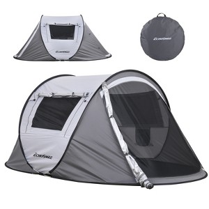 DSVIMOY Pop Up Camping Tent for 2 People, Portable Instant Outdoor Tent, White&Gray, 96.46"*57.09"*41.34" - 1 of 4