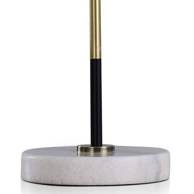 Gemma 25" Adjustable Black and Gold Steel Marble Desk Lamp