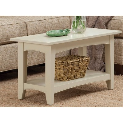 Sand Shaker Cottage Bench with Storage Shelf