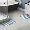 2pc Striped Washable Bathroom Rug Set Basin Blue/White - Garland Rug: Non-Skid, Nylon & Polyester, Machine Made - image 2 of 4