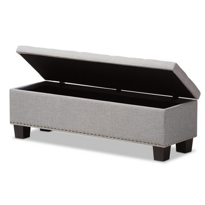 Hannah 53'' Grayish Beige Button-Tufted Storage Ottoman Bench