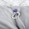 Slickblue Glamorous Uptown Classic Ring with a Stunning Cushion Cut Tanzanite - Floral Style, Sizes 5 to 10 - 2 of 3