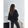 Women's Solid Color Cape Coat Waist Tie Belt Stand Collar Flared Sleeve Versatile Outerwear - 2 of 2
