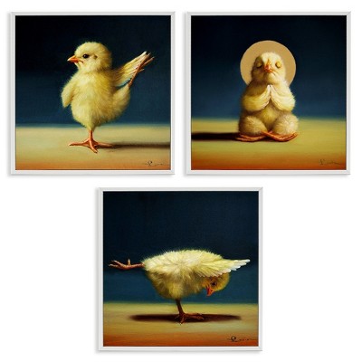 Stupell Industries Yoga Chick Trio Stretching Poses, 17" x 17"