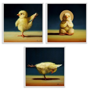 Stupell Industries Yoga Chick Trio Stretching Poses Black Framed Giclee Art - 1 of 4