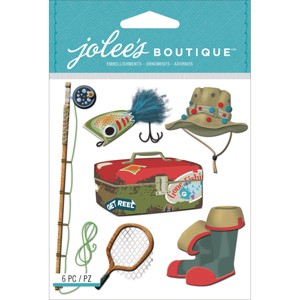 Jolee's Boutique Dimensional Stickers - Fishing, 6pcs - 1 of 1