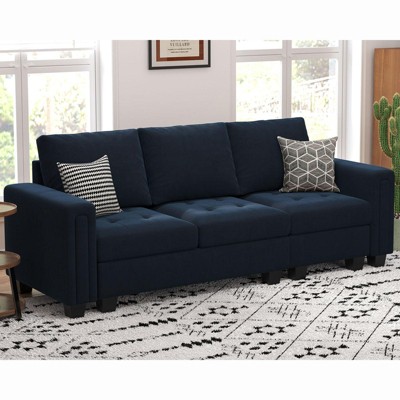 Belffin Modular Velvet Tufted Sofa Couch 3 Seater for Living Room