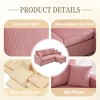 MOONMISS L-Shaped Corduroy Sectional Sofa with Pull-Out Storage,Ottoman & Pillows 3-Seat with Cup Holder for Living Room, Apartment - 2 of 4