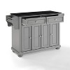 HomeStock  Alexandria Granite Top Rolling Kitchen Island Storage Cart, Microwave Stand, Spice Rack, Gray - 3 of 4