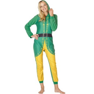 INTIMO Elf The Movie Womens Buddy The Elf One Piece Costume Pajama Set - 1 of 4