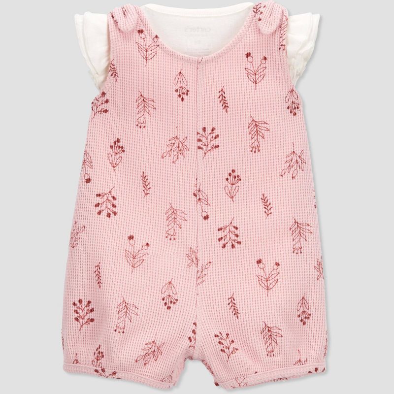 Carter&#39;s Just One You&#174; Baby Girls&#39; Floral Romper - Pink/Brown, 4 of 7