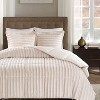 Sapphtopaz Comforter Set Bedding Quilt Set Pleated Faux Fur Solid Color Quilt Mini Set 3 Piece 1 Quilt, 2 Standard Pillow Shams - 2 of 4