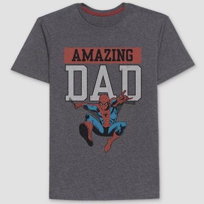 Men's Spider-Man Amazing Dad Short Sleeve T-Shirt - Charcoal Gray XXL