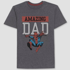 Men's Spider-Man Amazing Dad Short Sleeve T-Shirt - Charcoal Gray - 1 of 3