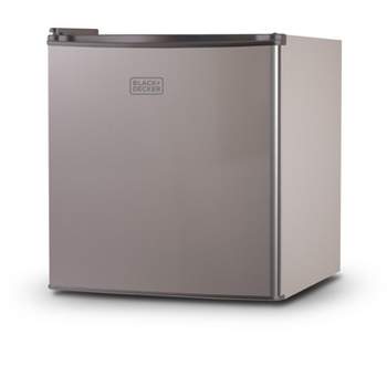 BLACK+DECKER Compact Refrigerator 1.7 Cu. Ft. with Door Storage, Silver