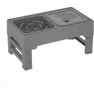 Elevated Dog Bowls, Adjusts to 4 Heights, Adjustable Raised Dog Bowl Stand for Small Puppy and Cats, Slow Feeder - 1 of 4