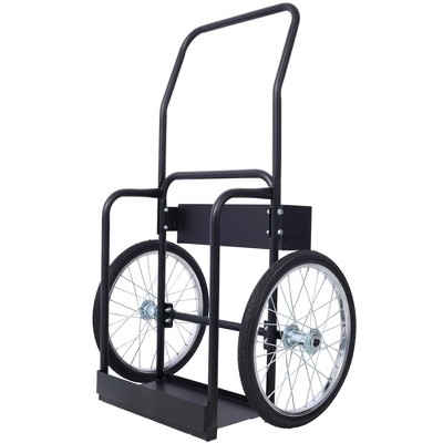 Double Cylinder Cart, Dual Oxygen Tank Cart Dolly with 2 Hinges, 2 20" Phneumaticr Wheels, Removable 220 Lbs Load Capacity Cart, Space Saving