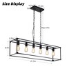 HBEZON 41'' Pendant Light, 6-Light Height Adjustable Hanging Lamp, Industrial Metal Wood Chandelier for Kitchen Island, Dining Room, Foyer - 2 of 4