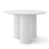 Athens 45'' Circular Table Top Architectural Design Rich Grain Manufactured Wood With 3 Legs Pedestal Round Dining Table-Maison Boucle - 3 of 4