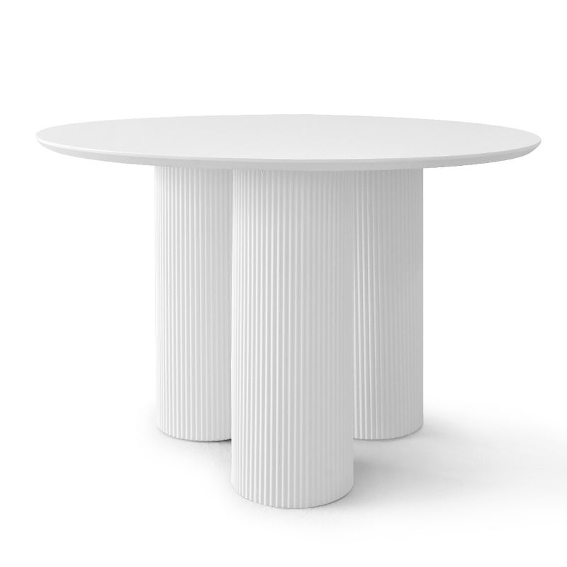 Athens 45'' Circular Table Top Architectural Design Rich Grain Manufactured Wood With 3 Legs Pedestal Round Dining Table- The Pop Maison, 3 of 8