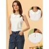 INSPIRE CHIC Women's Casual Peter Pan Collar Sleeveless Jacquard Floral Tank Top - 2 of 4