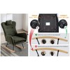 Aukfa Soft Teddy Fabric Rocking Chair w/Pocket - Ergonomic Nursery Glider, Solid Wood Base, 257LB Capacity for Living Room & Bedroom - 3 of 4