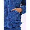 cheibear Women's Flannel Long Sleeve Soft Winter Warm Rabbit Pattern Pajama Sets with Pockets - 4 of 4