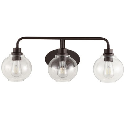 Sandrine 26.25" Oil-Rubbed Bronze and Clear Glass Vanity Light