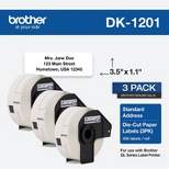 Brother Genuine DK1201 1.1” x 3.5” Die-Cut Standard White Address Labels 3 Pack DK-1201