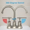 Whizmax Bathroom Faucets for Sink 2&3 Holes, 4 inch Bathroom Faucet, 360 Swivel Spout with Pop Up Drain and cUPC Lead-Free Hose, Brushed Nickel - 2 of 4