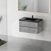 Whisen Minimalist Floating Wall-Mounted Bathroom Vanity with Integrated Quartz Sand Sink and  Storage Drawers - Grey - 3 of 4