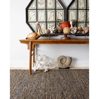 Bunny Williams Black Stripe Wool-Blend 2' x 3' Handmade Rug