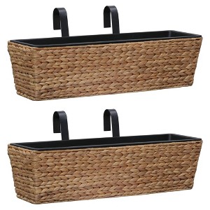 vidaXL Garden Planters 2 pcs Water Hyacinth Black - 1 of 4