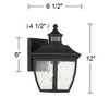 John Timberland Beaufort Vintage Outdoor Wall Light Fixtures Set of 2 Black Motion Sensor Dusk to Dawn 12" Clear Seedy Glass for Exterior - 4 of 4