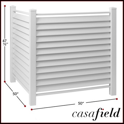 Casafield 48" x 48" White Vinyl Louvered Privacy Screen