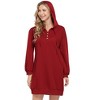 WhizMax Hoodies for Women Long Sleeve Sweatshirt Button Drawstring Casual V-neck Hoodie Dress - 4 of 4